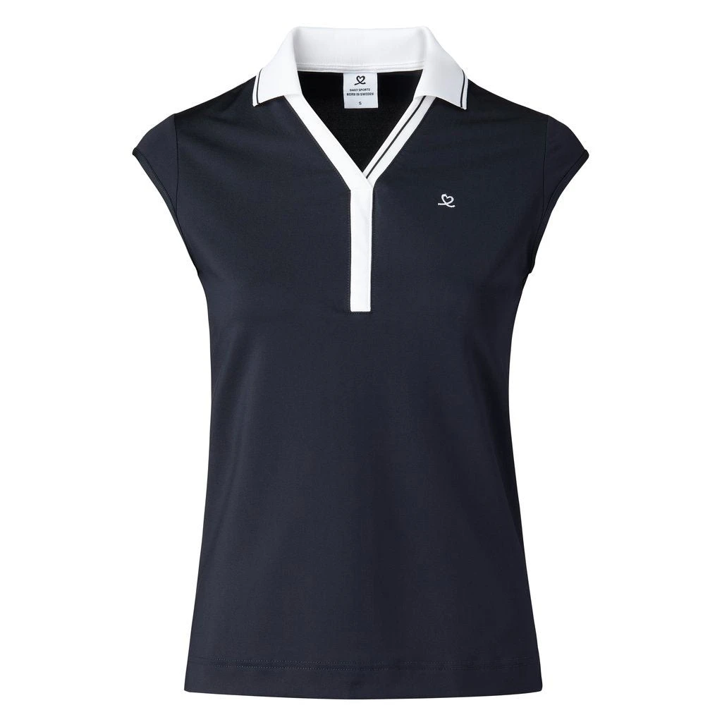 Daily Sports Indra Navy Womens Sleeveless Golf Polo 3 Daily Sports Indra Navy Womens Sleeveless Golf Polo