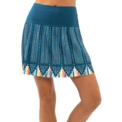 Lucky In Love Borderline Pleated Indigo 17.25in Womens Golf Skort