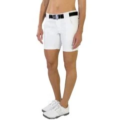 JoFit Belted 7.5 In Womens Golf Shorts -All Golf Shop GB505 WHTWHITE